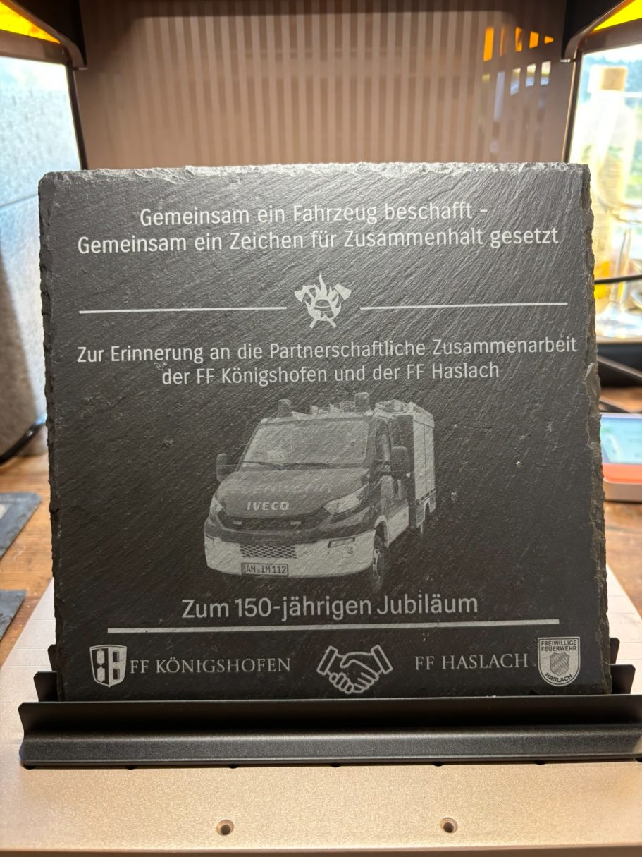 Individuelle Schiefergravur für Vereine und Jubiläen