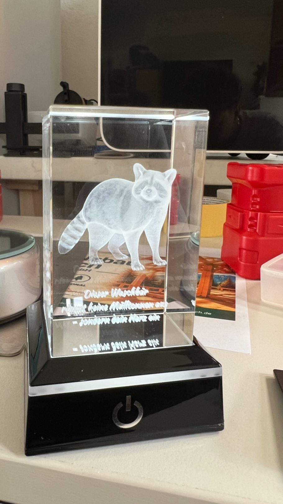 K9-Kristallglasblock 50 × 50 × 80 mm mit individueller 3D-Laserinnengravur